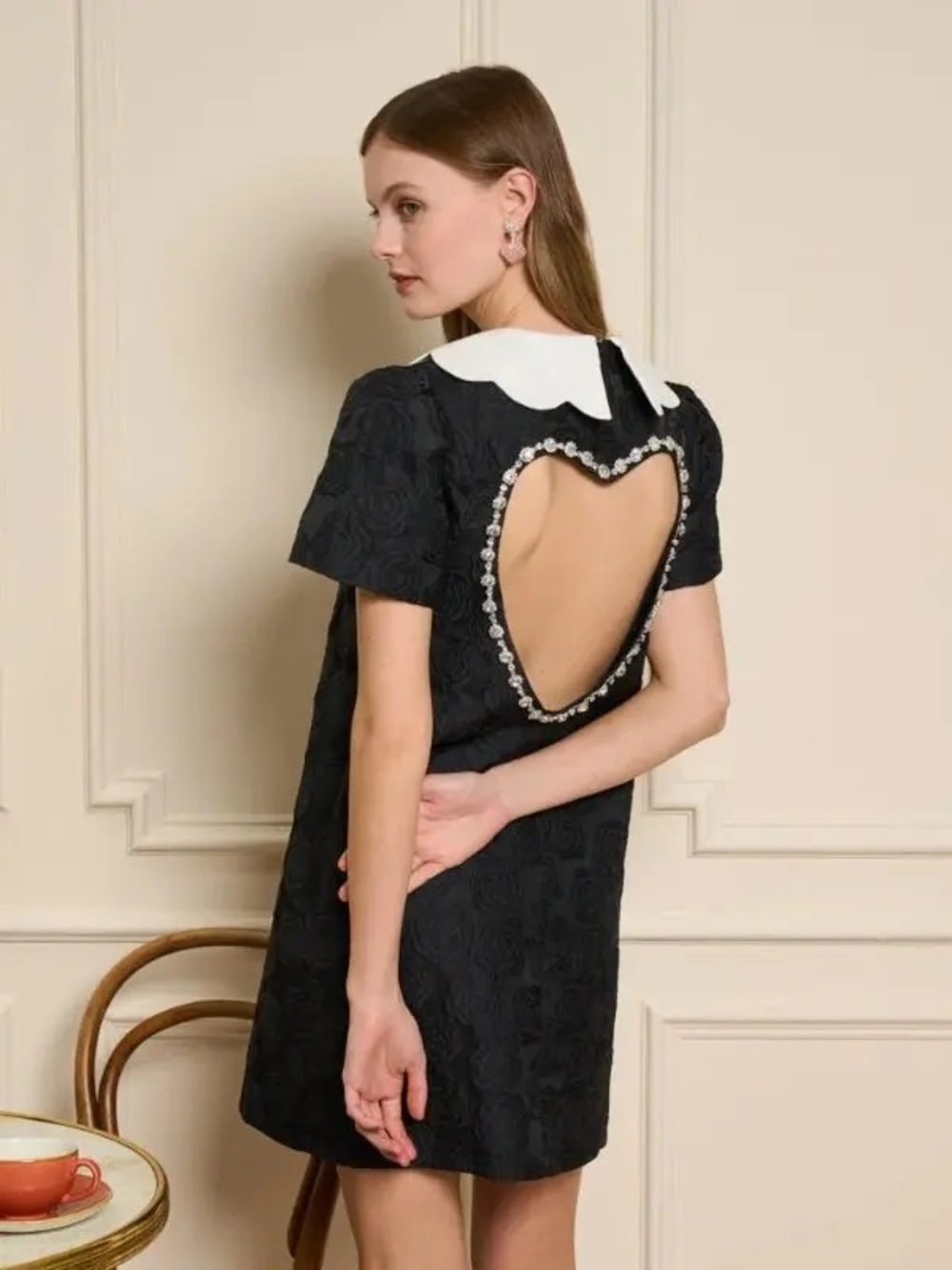 🆕 Sister Jane Cheri Rose Embellished Heart Cut-Out Mini Dress M